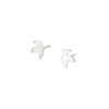 Silver Small Ear Studs "Bird"
